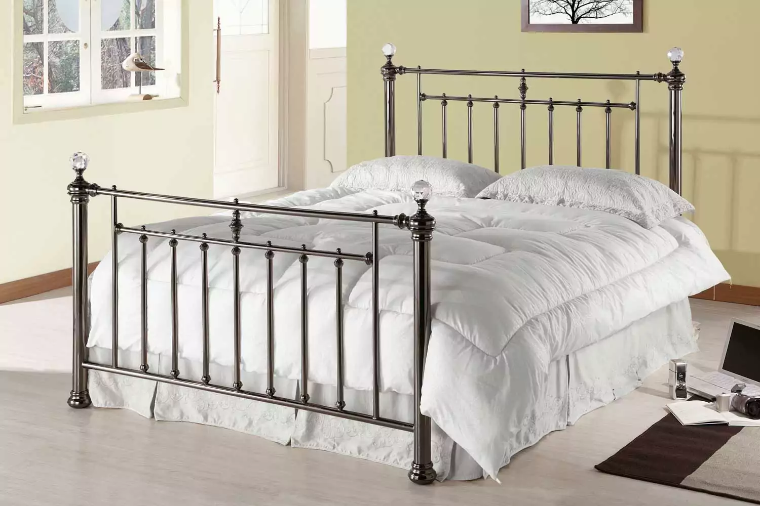 Time Living Alexander Bed Frame - Black Nickel
