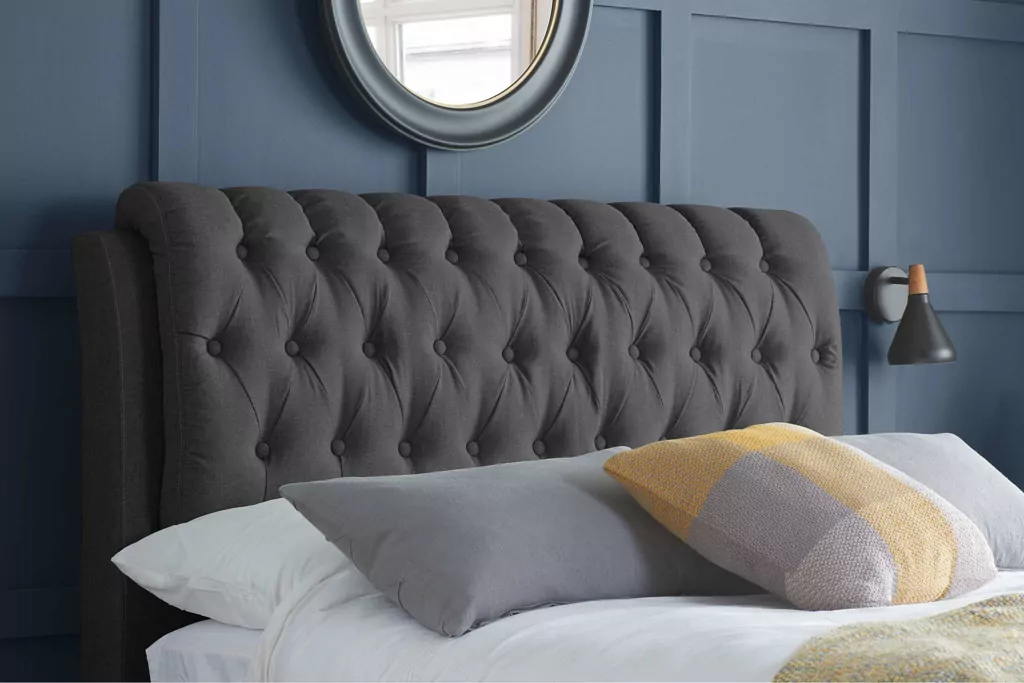 Birlea Valentino Charcoal Fabric Bed Frame with Drawers - Image 2