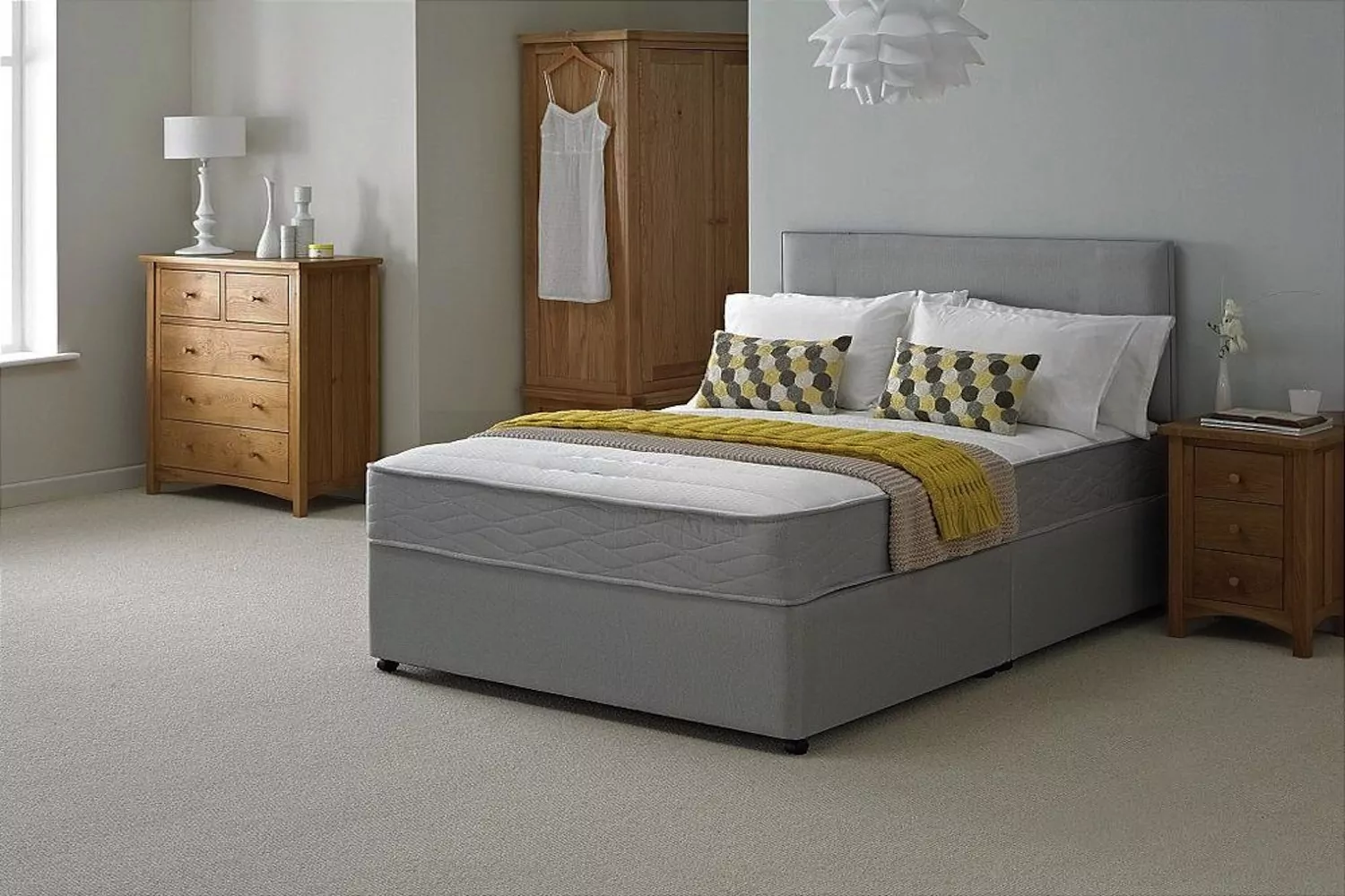 Chelsea Grey Fabric Divan Spring Memory Mattress