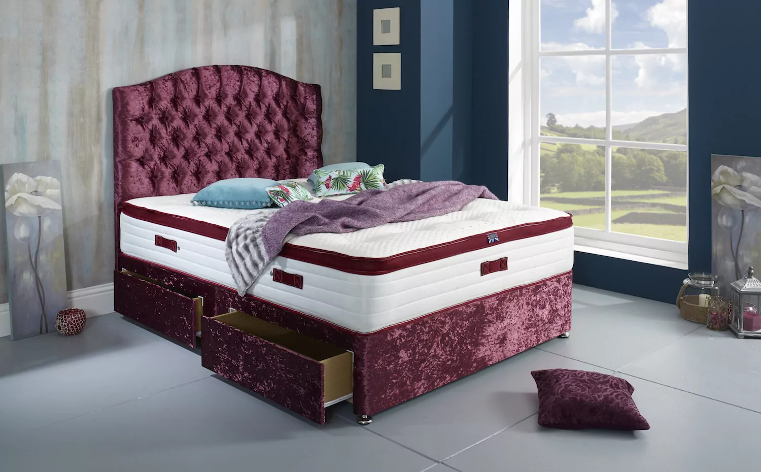 Joseph Pillowtalk Memory Sprung 1500 Divan Bed