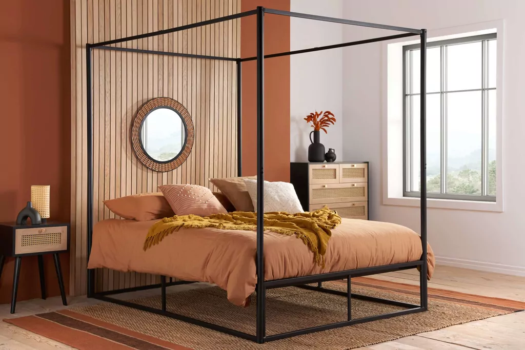 Birlea Farrington Black Metal 4 Poster Bed Frame