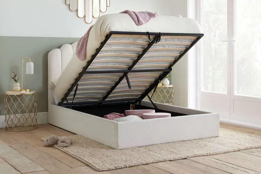 Birlea Monaco White Boucle Ottoman Bed - Image 2
