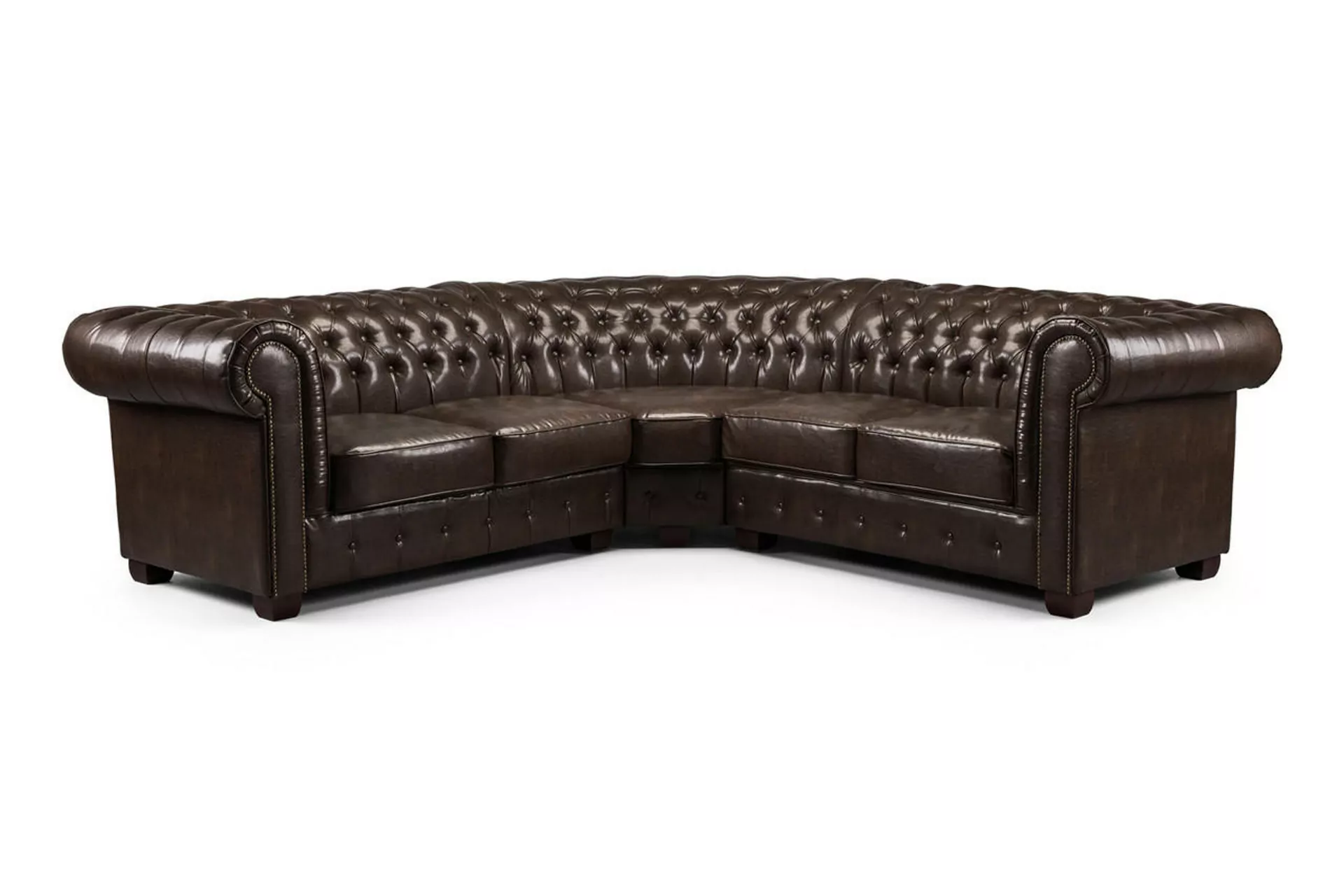 Chesterfield Antique Brown Large Corner Sofa