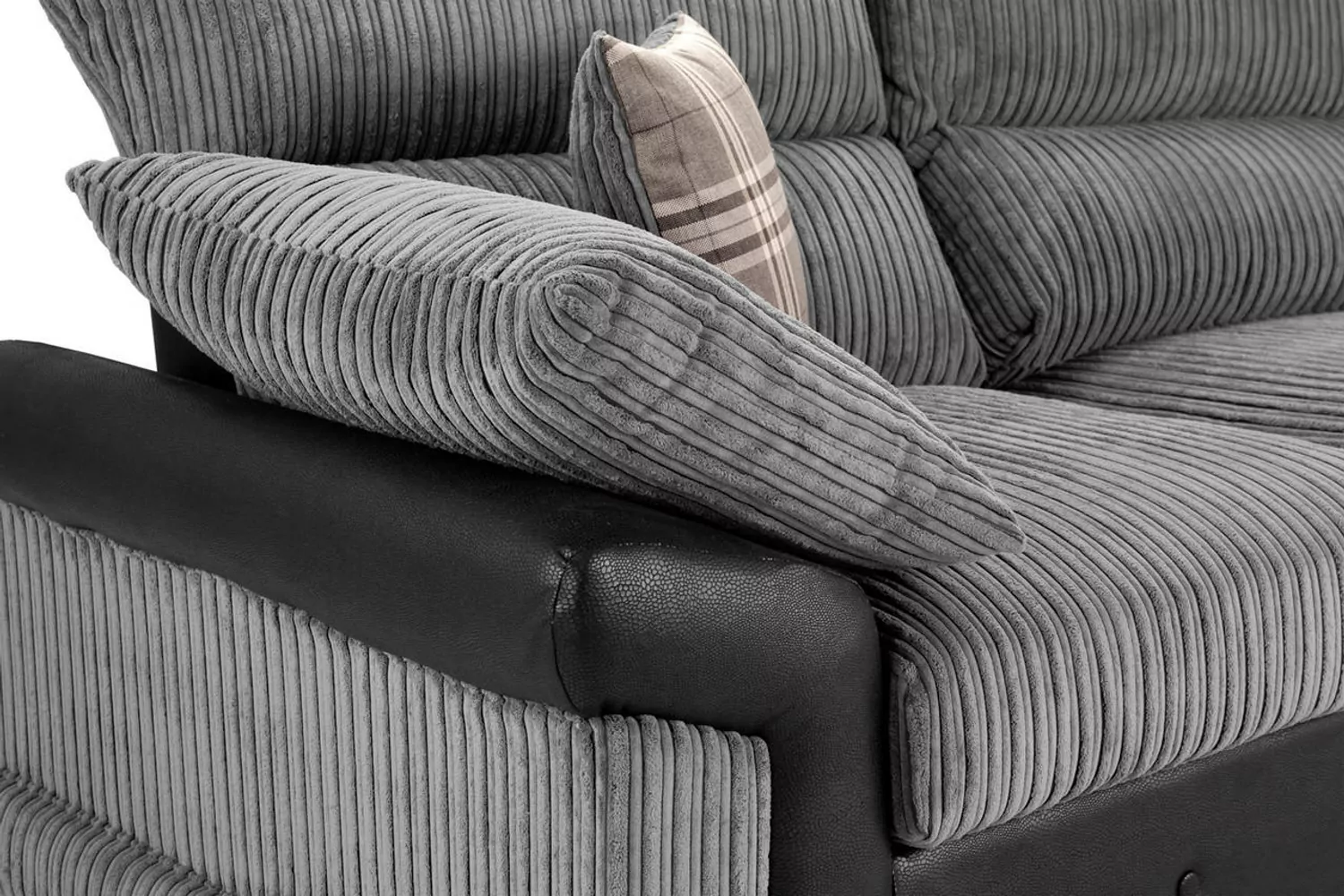 Logan Black-Grey 2 Seater Sofa - Image 4