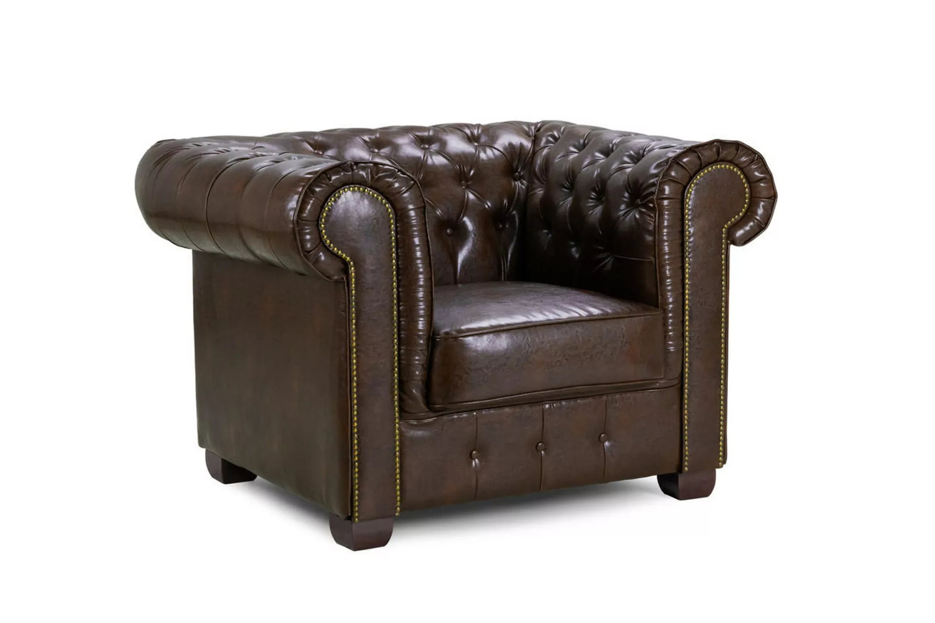 Chesterfield Antique Brown Armchair Sofa (Copy)