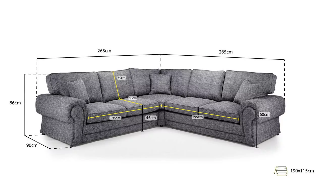 Wilcot Grey Large Corner Sofabed - Image 7