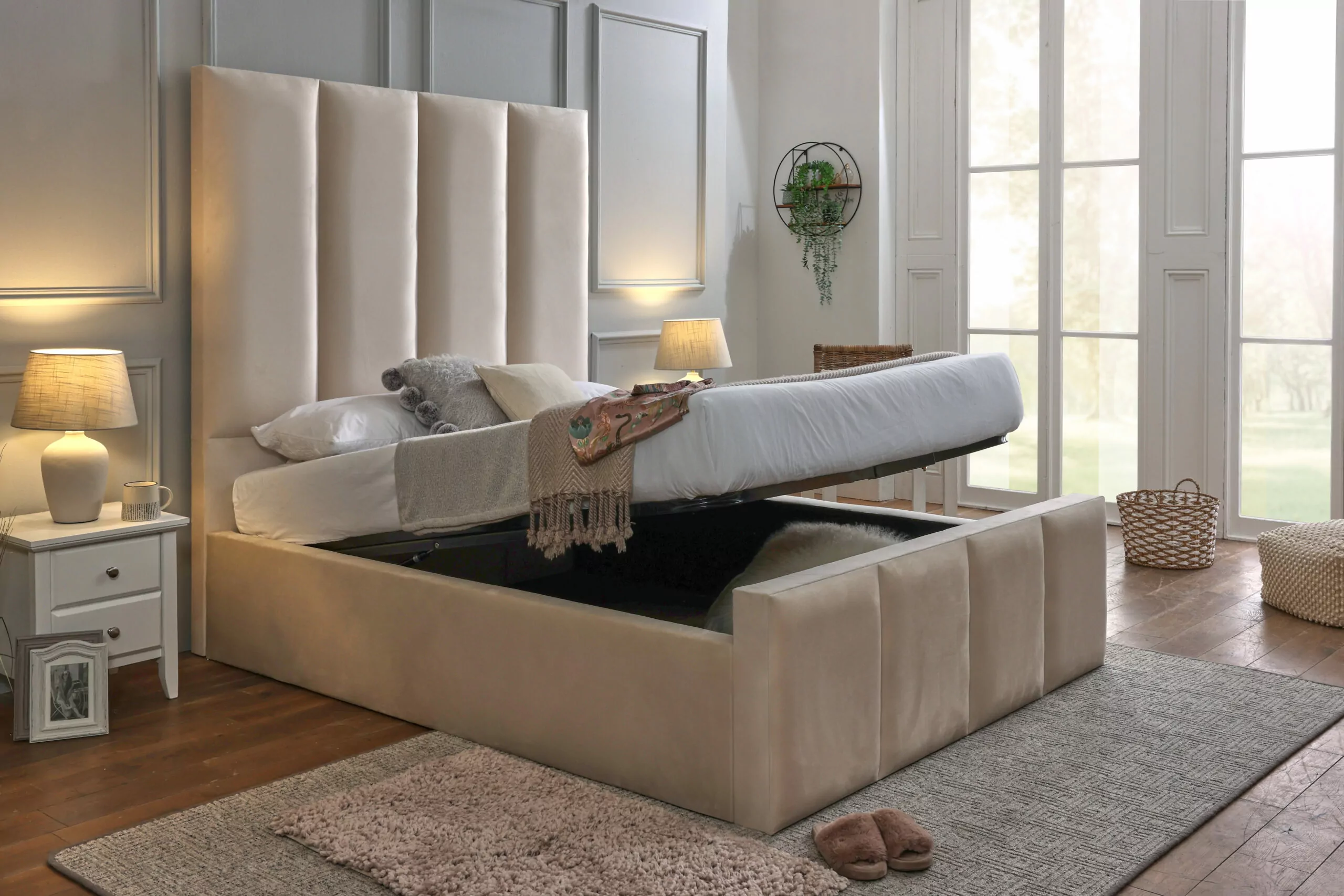 Olivia Custom Height Ottoman Storage Bed