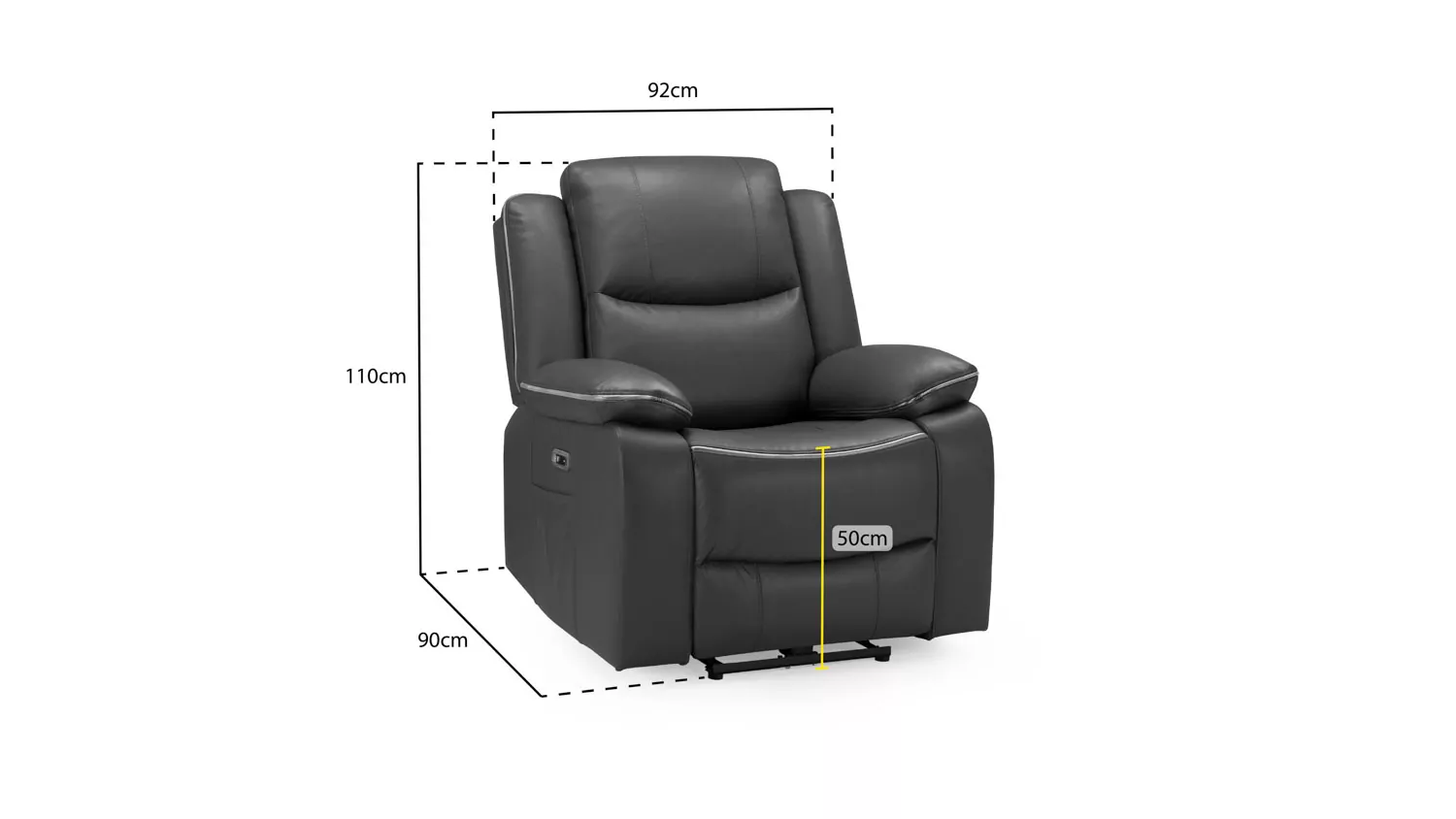 Harald Black Recliner Armchair Sofa - Image 6
