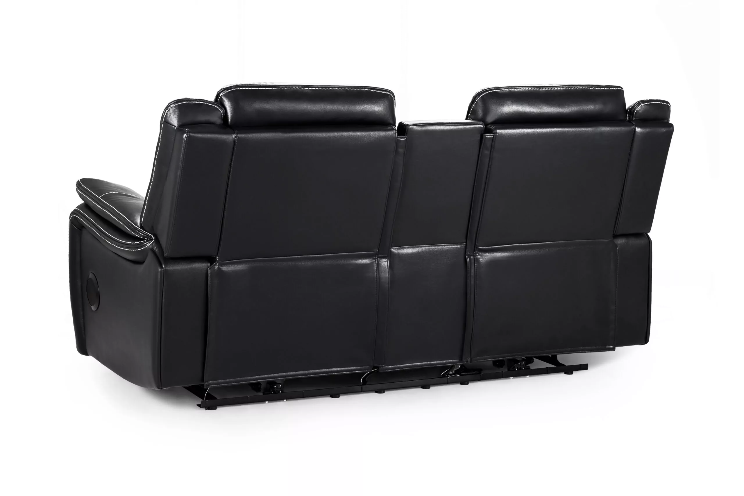 Galaxy Tech Recliner Black 2 Seater Sofa - Image 2