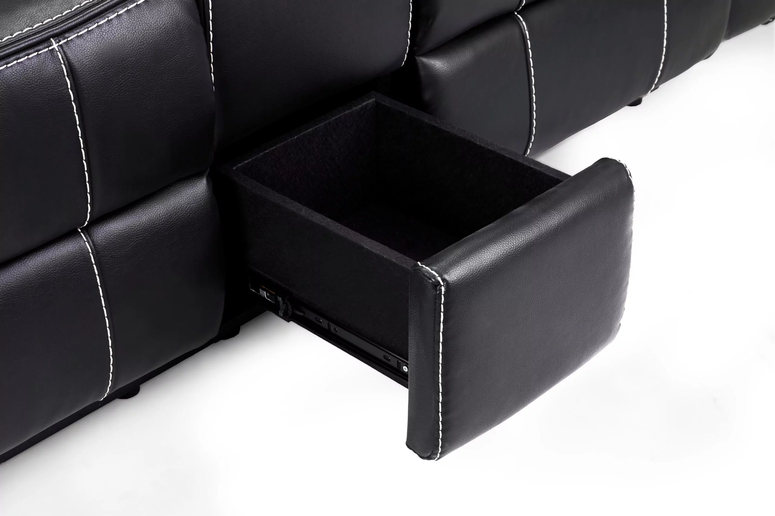 Galaxy Tech Recliner Black 2 Seater Sofa - Image 6