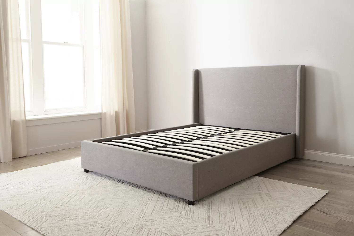 Bali Ottoman Storage Bed Frame Light Grey - Image 3