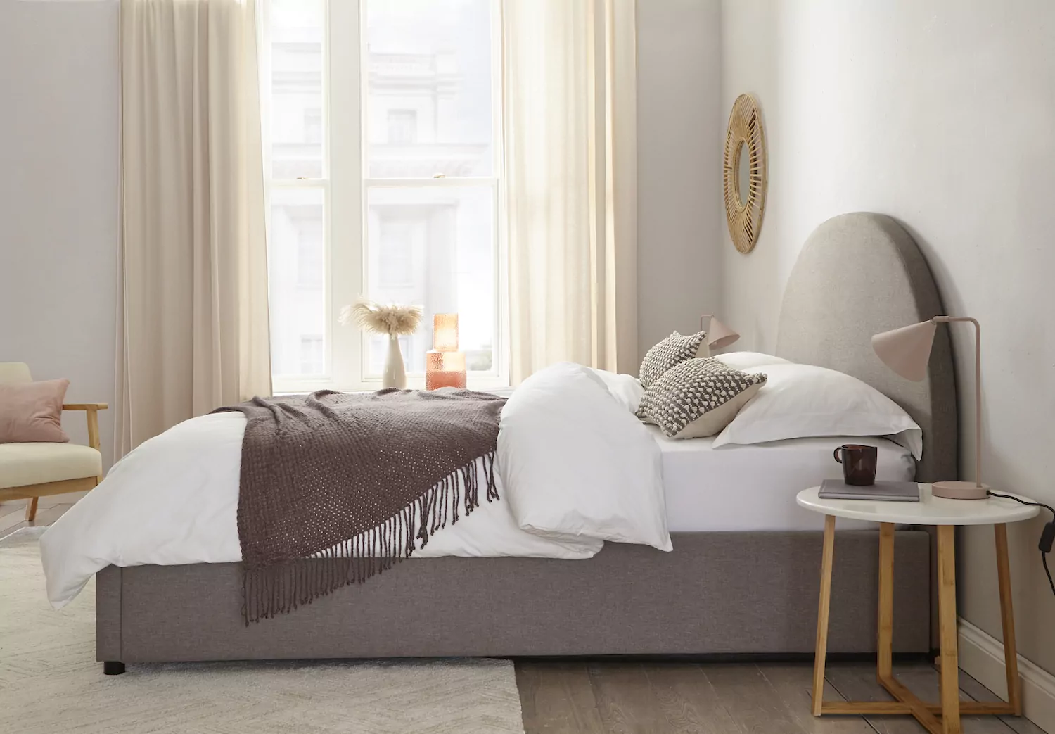 Madrid Fabric Ottoman Storage Bed Frame Light Grey - Image 4