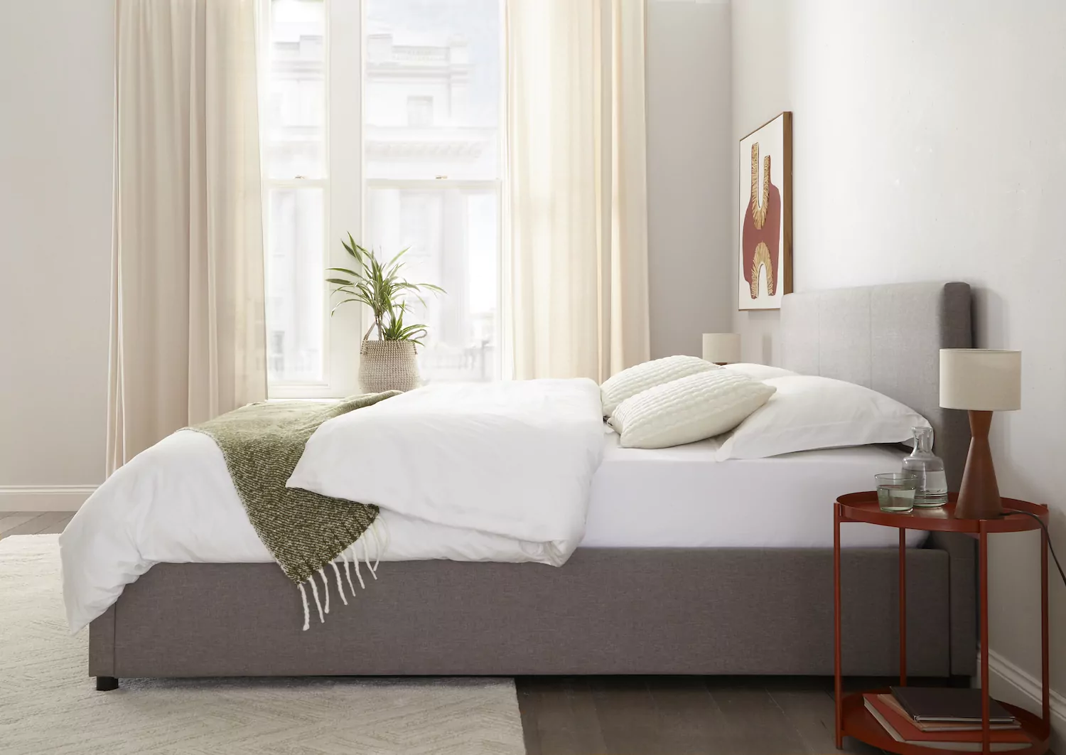 Tokyo Ottoman Storage Bed Frame Light Grey
