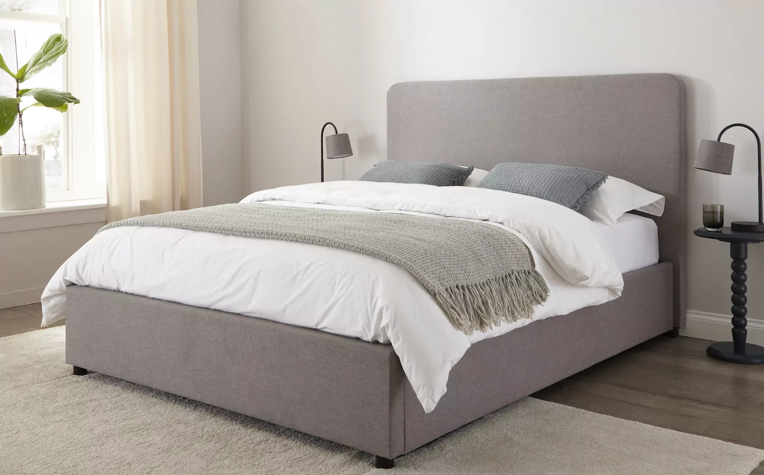 Oslo Ottoman Storage Bed Frame Light Grey