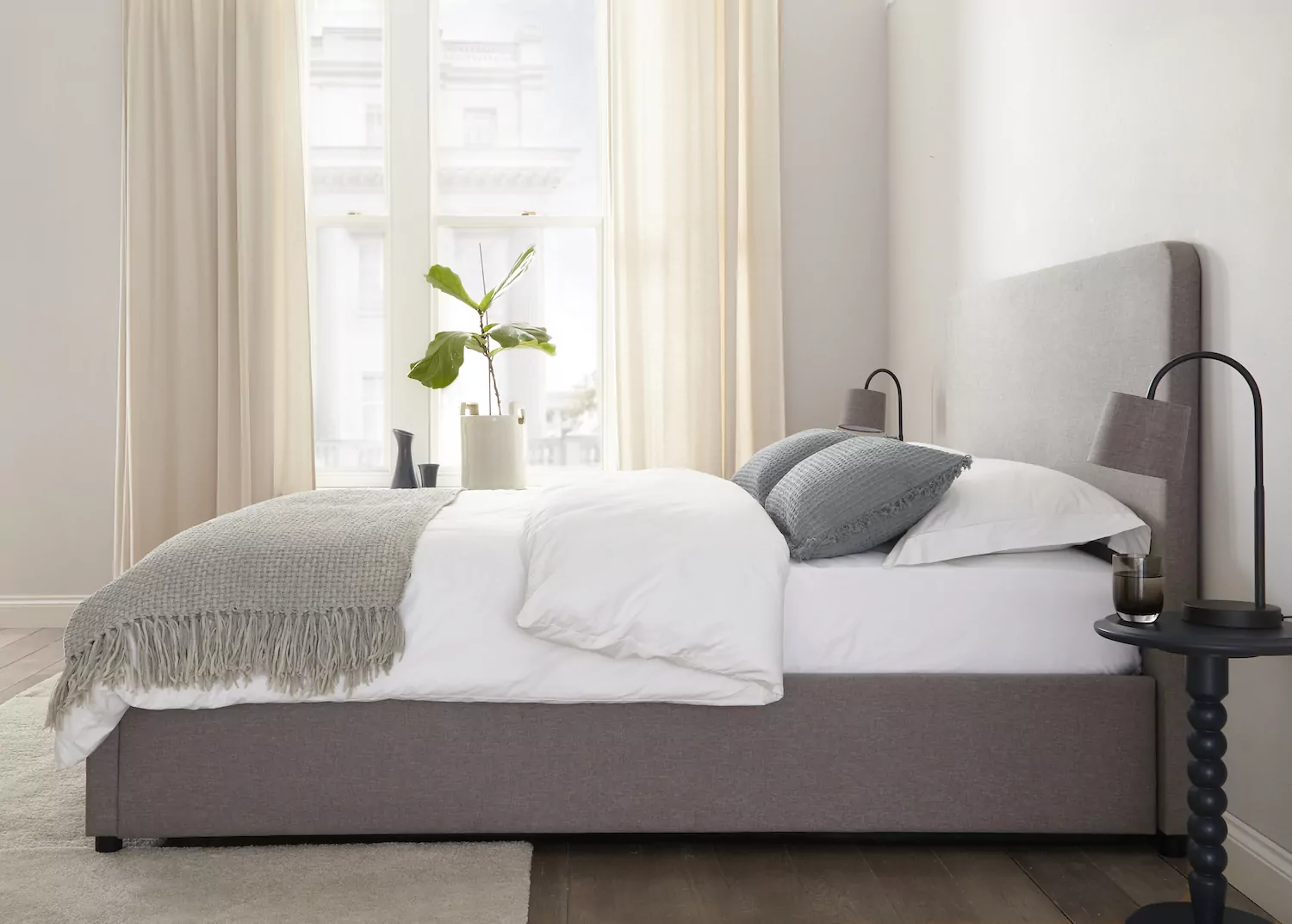 Oslo Ottoman Storage Bed Frame Light Grey - Image 5