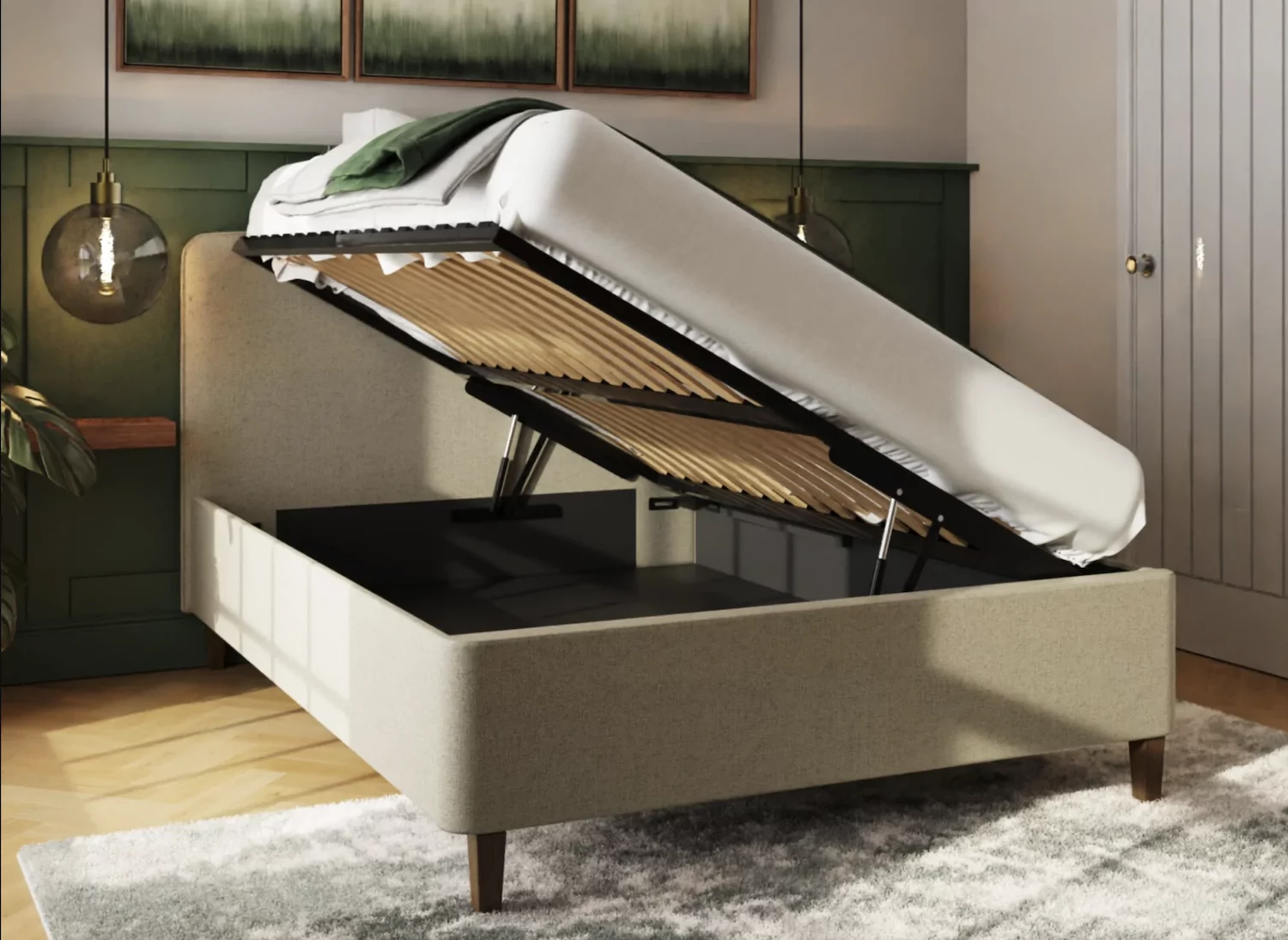 Addison Side Open Ottoman Storage Bed Frame