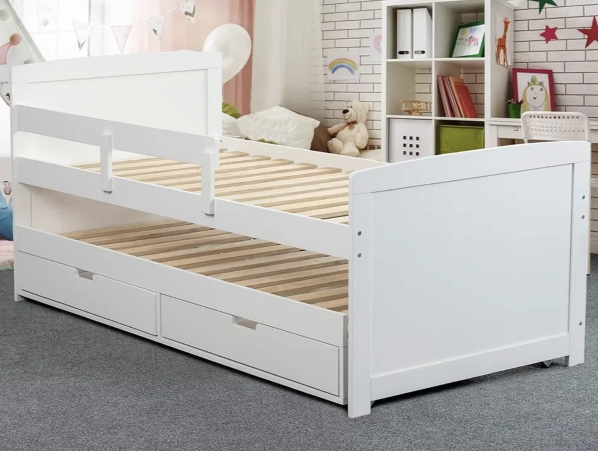 Jupiter White Wooden Guest Bed - Image 3
